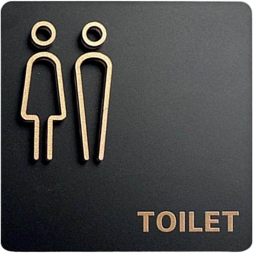 Ppmter Men's and Women's Bathroom Sign, Bathroom Door Signs, Restroom Signs for Business, Bathroom Signage Decor