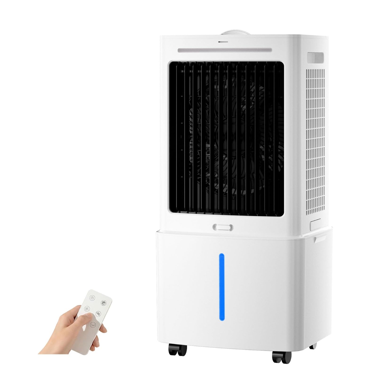 Raffrescatore d'Aria Evaporativo Portatile 25L con Telecomando, 3 Velocità, Timer 12H, Oscillazione 120°, Raffrescatore 3-in-1 per Camera da Letto Casa e Ufficio