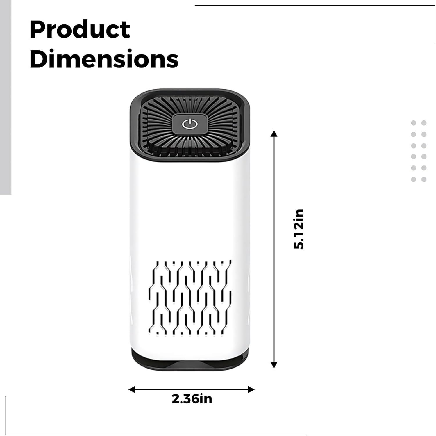 Generic 2 Pack Mini Air Purifier, For Car, Home, Desktop, Pet Odor Eliminator, Quiet, Portable, 2.4 X 2.4 X 5.1 In, White