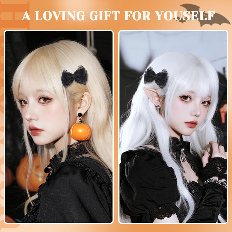 Pinza para cabello con lazo de encaje gótico Halloween miniatura 4