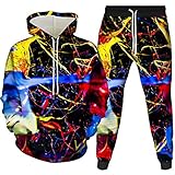 OCCASION: Langarm Kapuzen-Sweatshirts und Sweatpants-Sets mit hellen Farben und realistischen 3D-Grafiken eignen sich für Herbst, Winter, Frühlingsurlaub, Arbeit, Studie, Täglich Ssammelt, Rollenspiele, Straße, Clubs, Reisen, Outdoor-Aktivitäten, etc. Es ist auch ein tolles Geschenk für Halloween und Weihnachten für Verwandte und Freunde.
