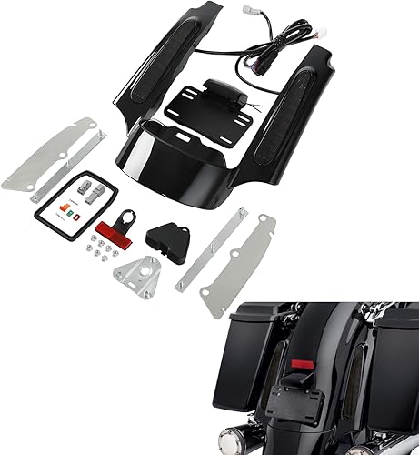 Miniatura 6 de TCMT Guardabarros trasero LED compatible con Harley Touring Road King CVO Road Glide Ultra Classic Electra Glide Street Glide 2009-2013