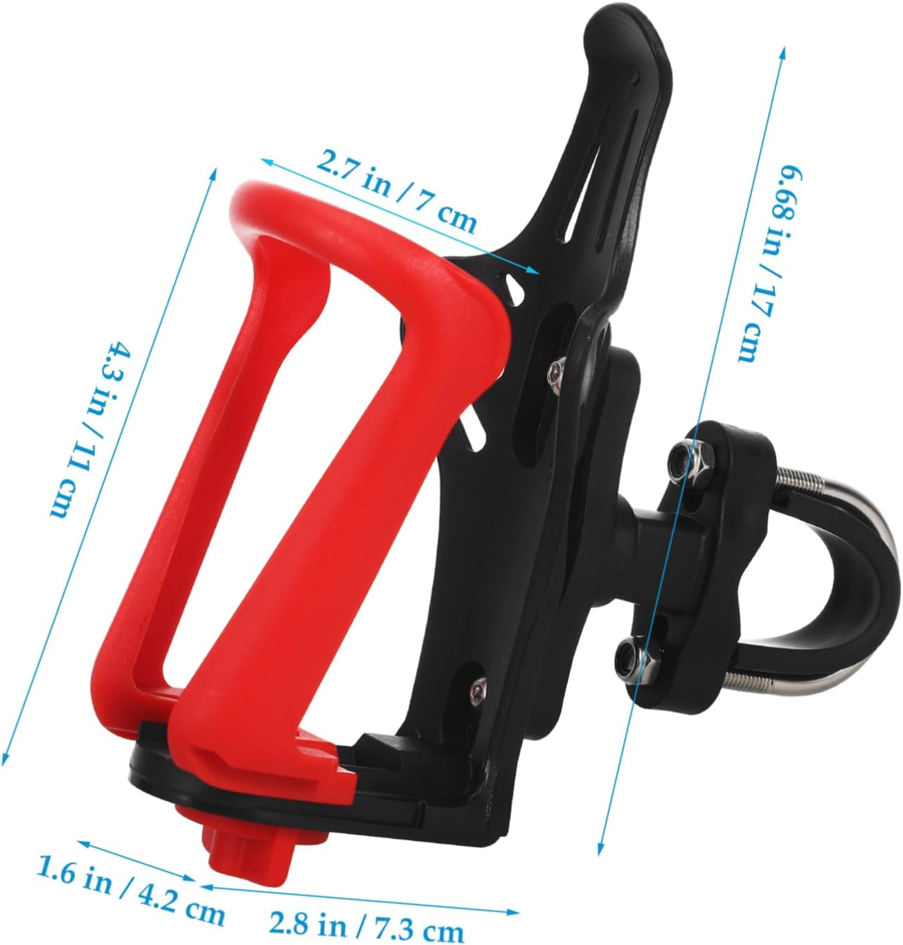 Sosoport 3pcs Adjustable Bike Bottle Cage Motorcycle Cup Holder Stainless Water Bottle Straw Mount