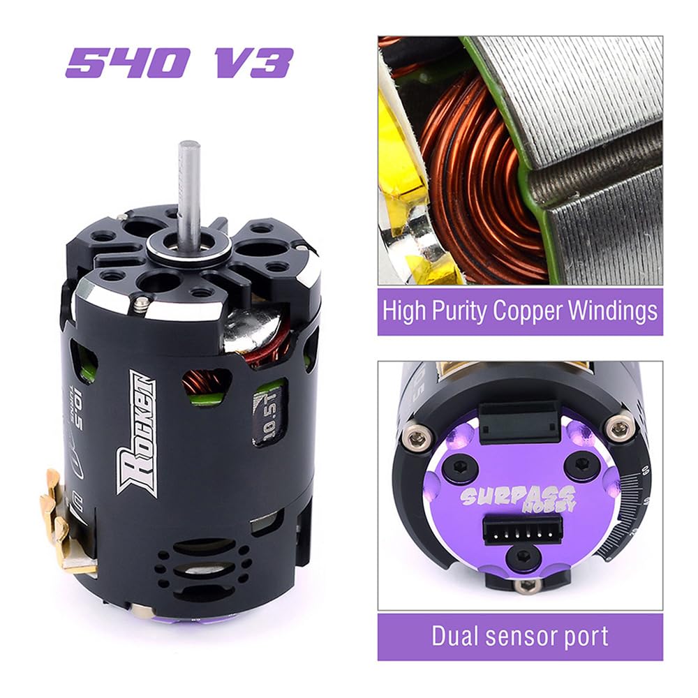 540 V3 13,5T 3200KV SPEC Czujnik bezszczotkowy wał silnika ø3,175 mm Regulowany rozrząd Poziom konkurencji Silnik RC do 1/10 1/12 F1 RC Drift Touring Racing Car