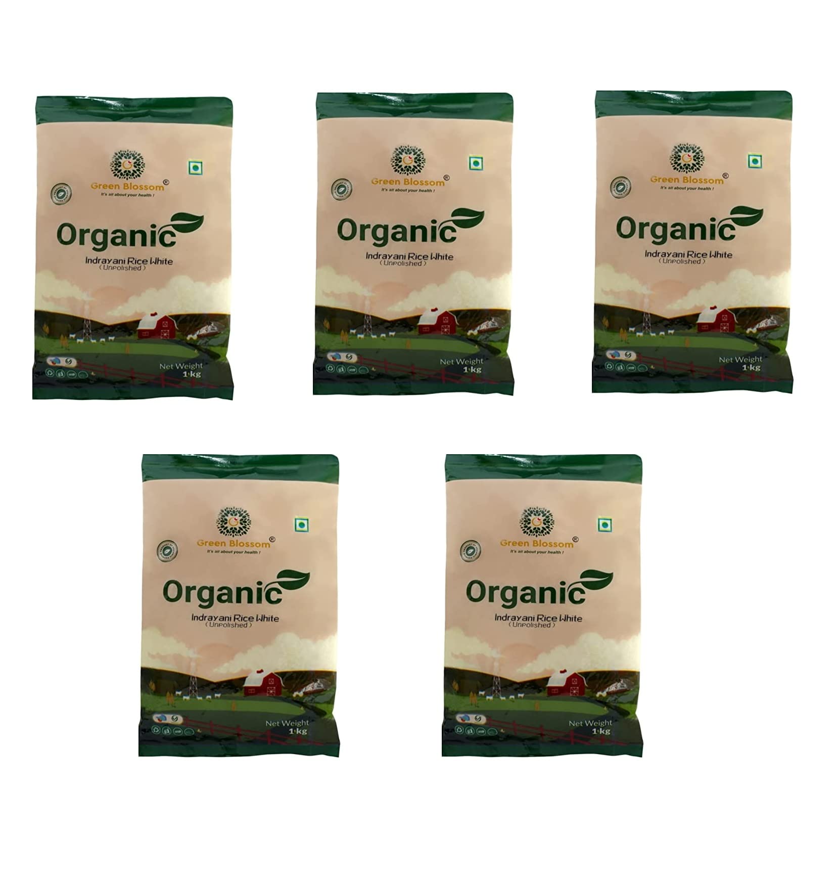 See full amazon price history chart for Green Blossom Organic Indrayani White Rice - 5 Kg (1 Kg, Pack of 5) | Medium Grain | Unpolished | Perfect for Daily Use Green Blossom Organic Indrayani White Rice - 5 Kg (1 Kg, Pack of 5) | Medium Grain | Unpolished | Perfect for Daily Use (B0BSXL28JJ) Amazon Price History, Amazon Price Tracker