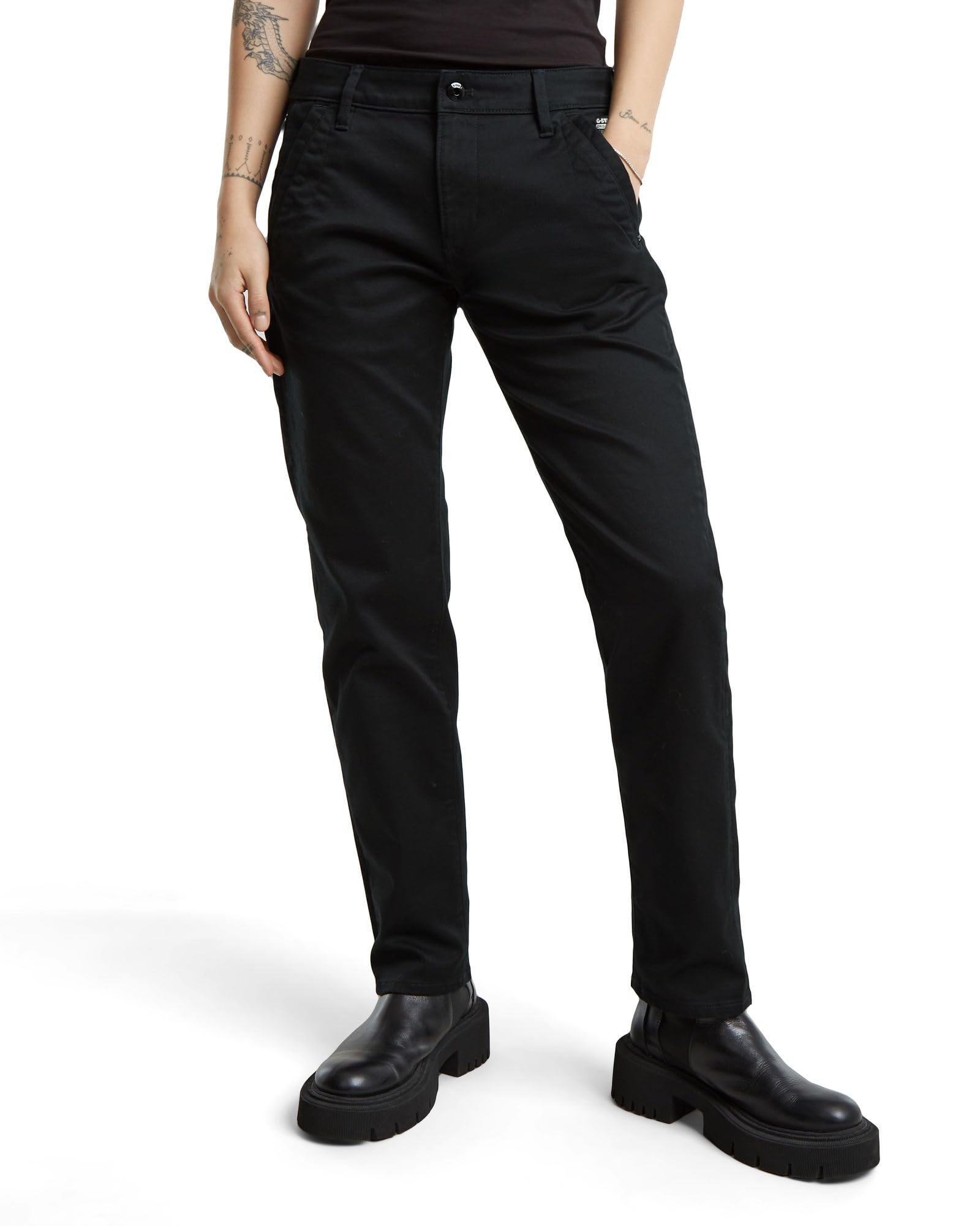 G-Star Women's Black (Dk Black D25257-C105-6484) Kate Boyfriend Chino, 30W / 30L