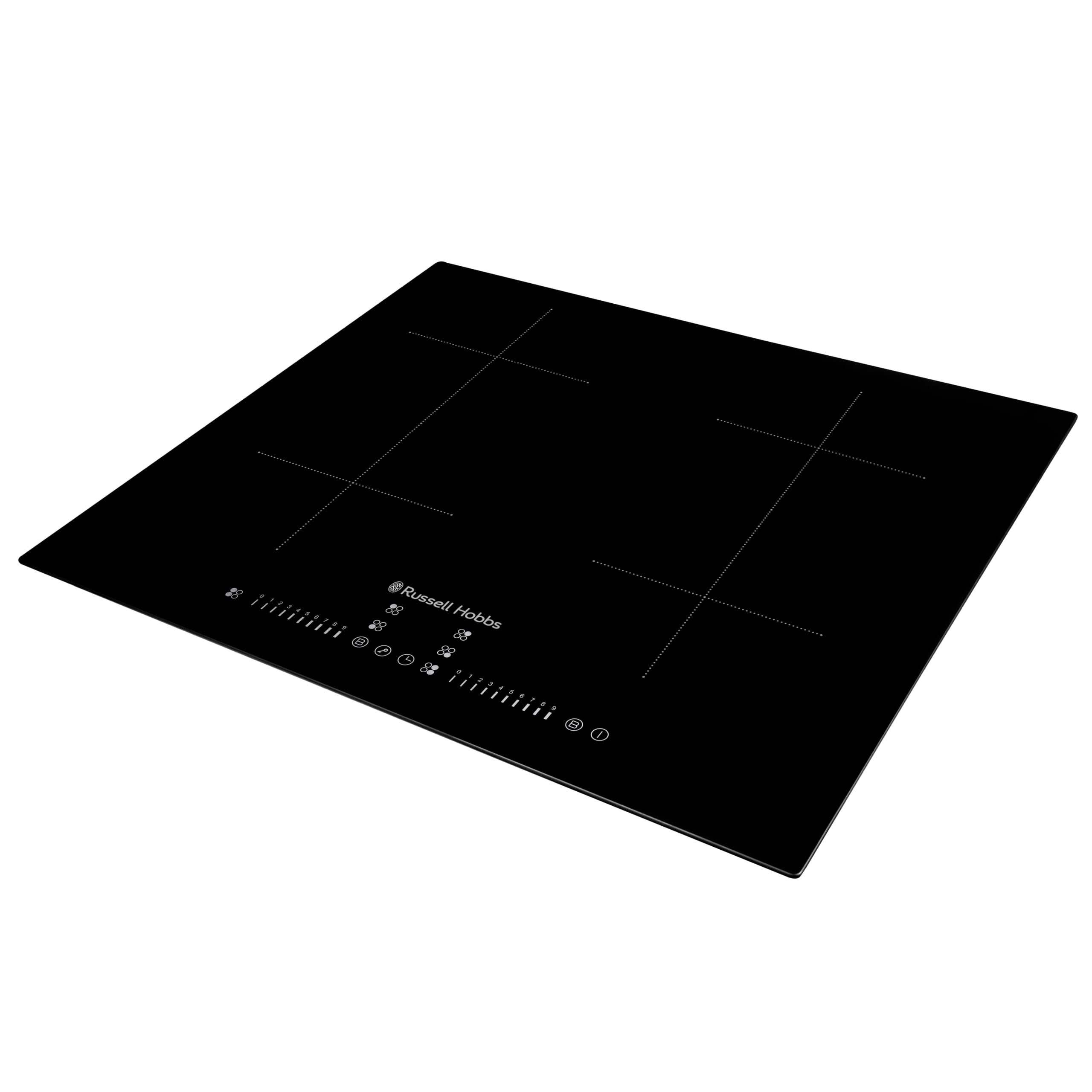 Russell Hobbs, Black, 60cm Induction Hob with Dual Flex Bridge, Multi-Slider Touch Control, 99 Minute Timer, 9-Stage Power Settings, Boost function, Pan Sensor