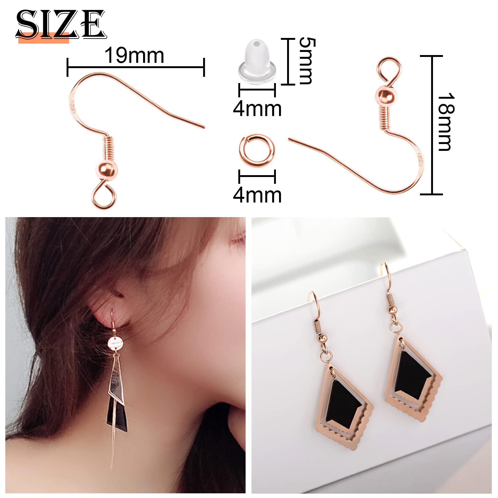 300 Pezzi Ganci Per Orecchini Fai Da Te - Set Completo Per Creazione Gioielli - Foto 7