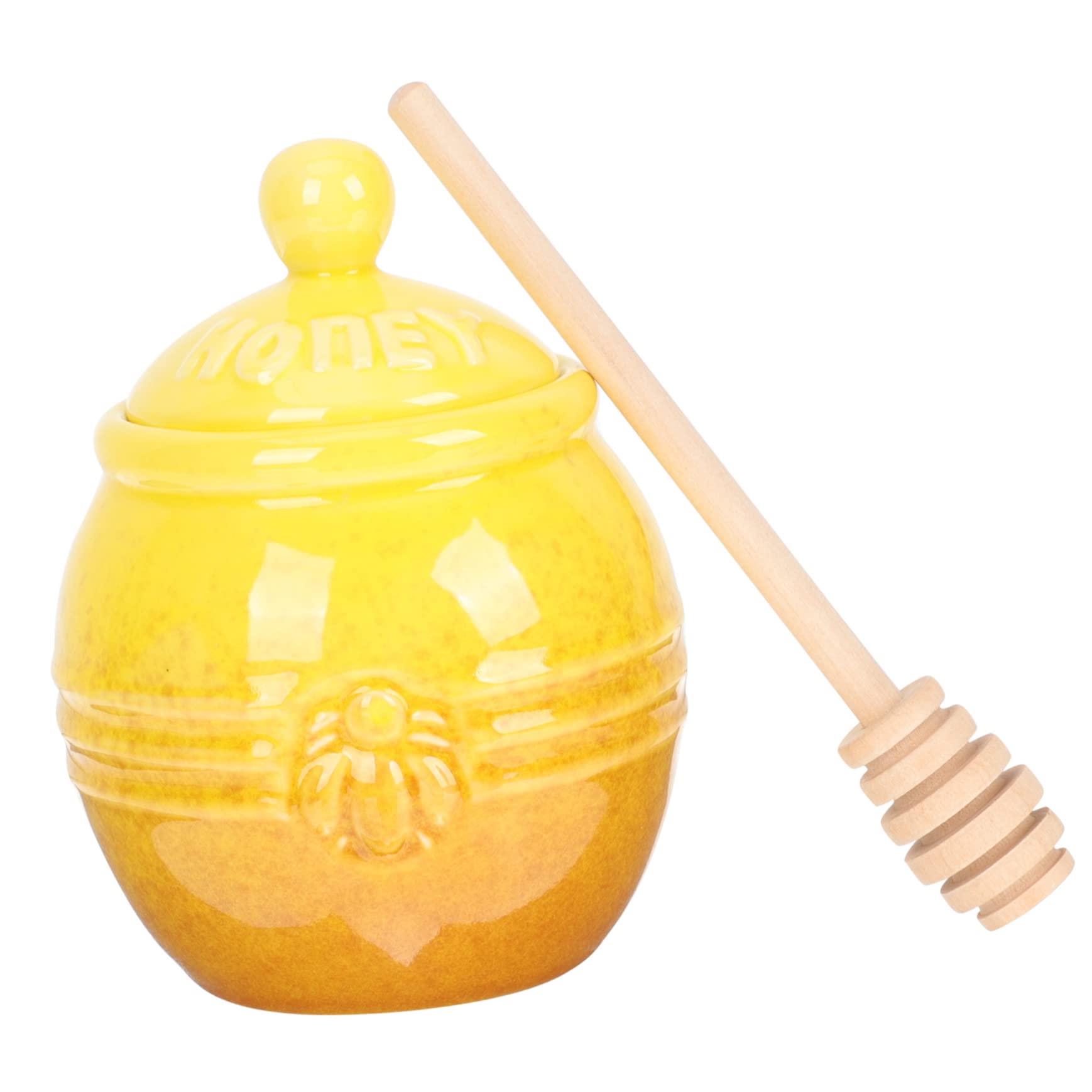 Luxshiny Honey Container Dipper Honey Jars Dipper Retro Holder for Storage and Drip