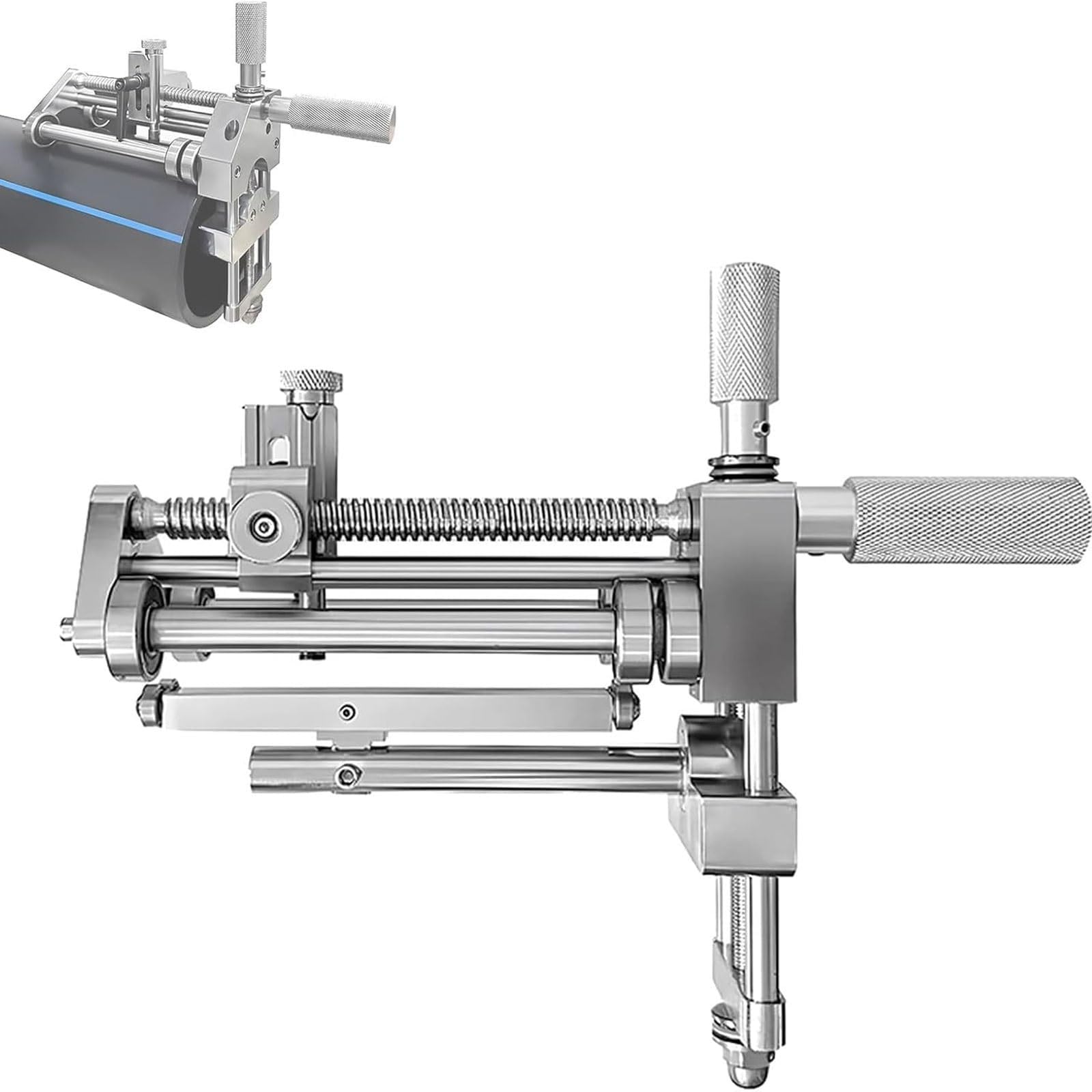 Rascador manual giratorio de tubos de polietileno, cepilladora de bordes de tubería de aleación de aluminio, 63-400 mm, para preparación de soldadura, herramienta profesional de tubos de plástico