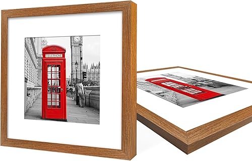 Miniatura 7 de Relwaso Portarretratos de 12 x 12 pulgadas, fotos de 8 x 8 pulgadas con paspartú o fotos de 12 x 12 pulgadas sin paspartú, marcos cuadrados de