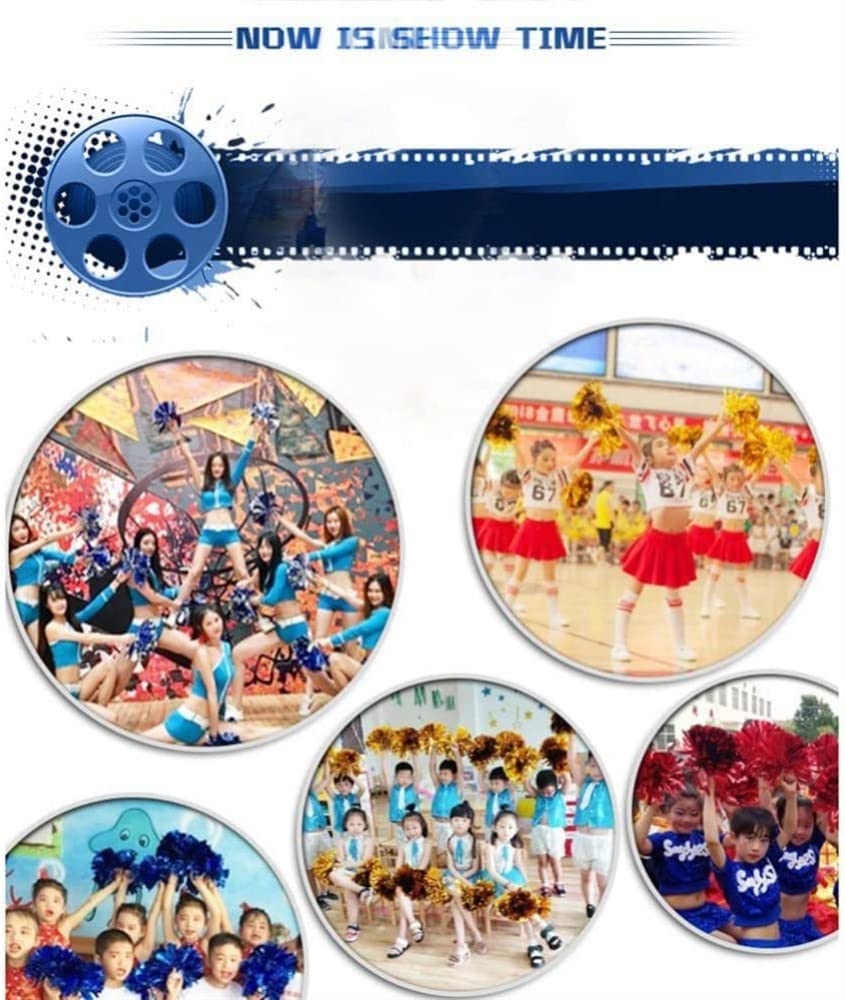 Confezione da 2 pon pon da cheerleader con manico a bastone per spirito