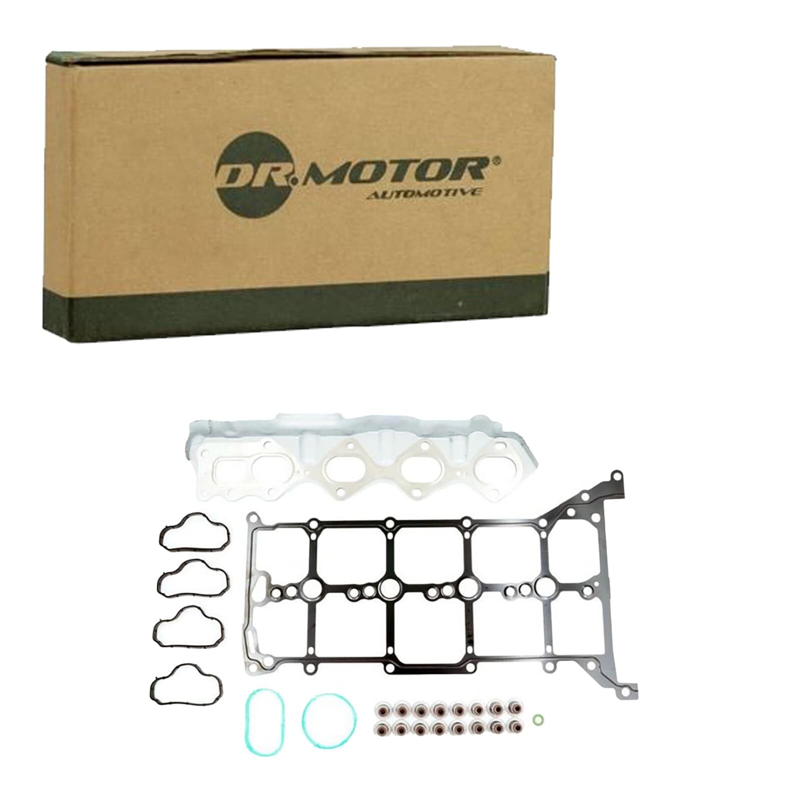 DR.MOTOR AUTOMOTIVE DRM01131S Juego de juntas de tapa de válvula con junta de tapa de válvula con junta de vástago de válvula sin junta de culata con junta de colector de admisión con
