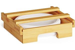 SpaceAid 9-Inch Bamboo Under Cabinet Paper Plate Dispenser