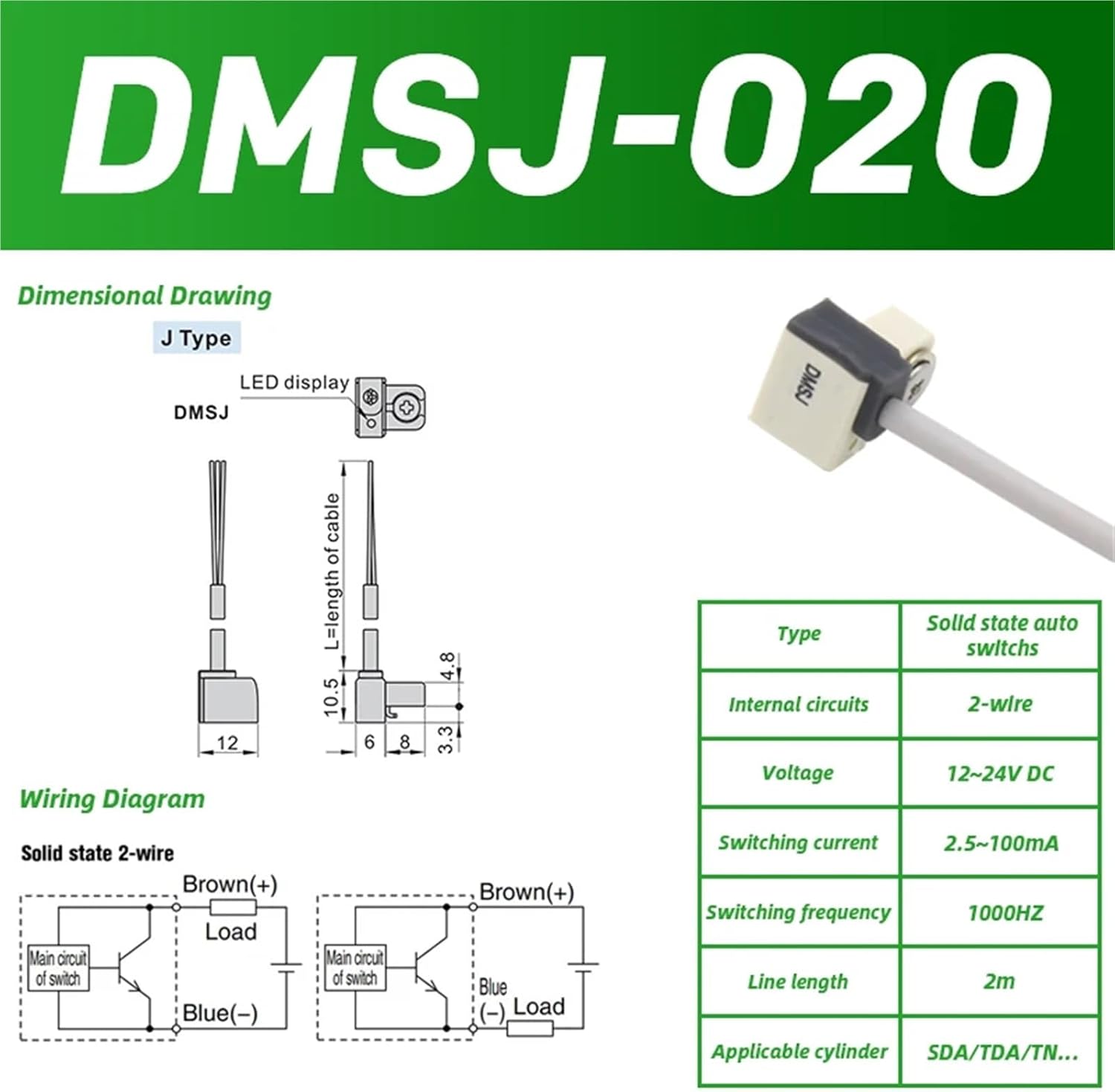 10PCS Magnetic Switch Sensor Reed Auto Switch CS1-G CS1-U CS1-F CS1-E CS1-M CS1-S CS1-H CS1-J CMSG CMSH CMSE CMSJ DMSG DMSH DMSJ(DMSJ-020)