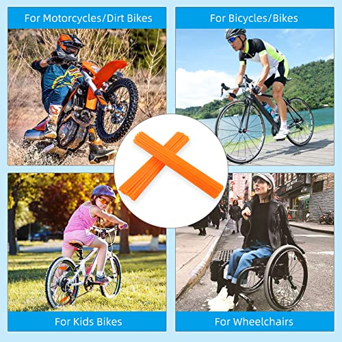 Image of Spoke Skins Spoke Covers: 8-21 inch Rims Protector & Decoration for Dirt Bike | Bike | Bicycle | Wheelchair | Motorcycle - 72Pcs