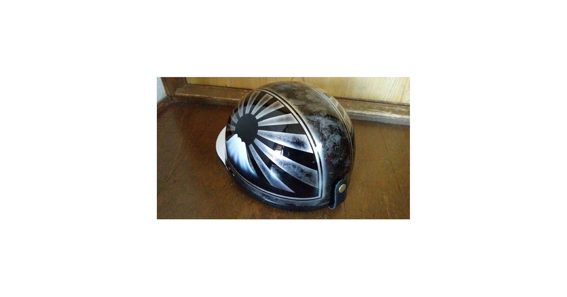 Amazon.co.jp: 黒銀 ラップ塗装 富士日章 コルク半 ヘルメット