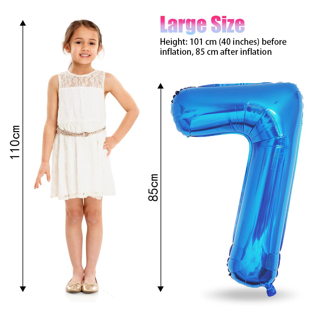 Foil Globo Número 5 Azul 40" (101cm), Inflable Helio o aire, Gigante Numeros 0-9, 10-19, 20-29, 30-100, Grande Globos Decoración para La Boda Aniversario y Cumpleaños Fiestas — view 375