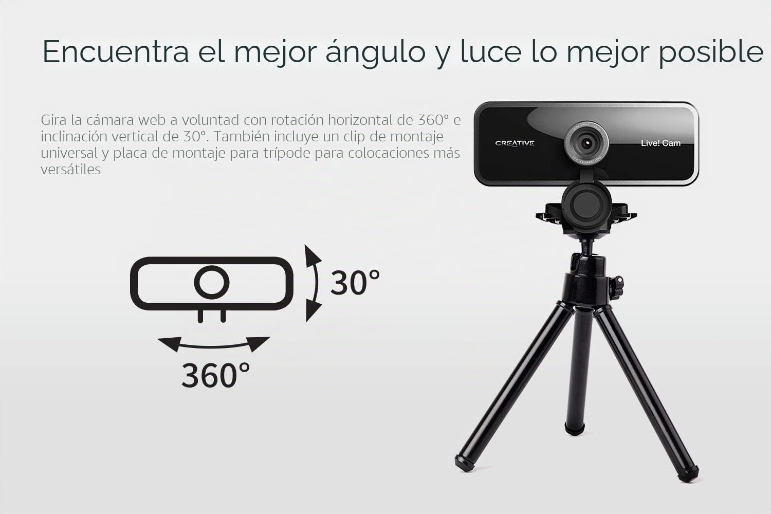 Creative Live! Cam Sync 1080p webcam USB full HD, gran angular, micro integrado, cubre-objetivo para proteger privacidad, montaje para trípode, videollamada high-res, grabación y streaming para PC/Mac