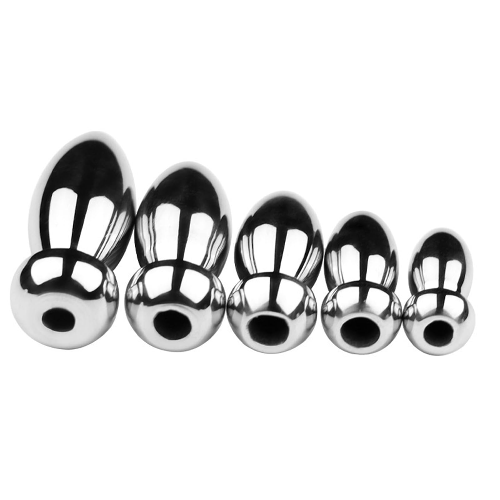 BDSMAGE Dilatatore uretrale cavo in acciaio inossidabile, set da 5, plug per pene in metallo, stimolazione della prostata, giocattolo sessuale erotico SM per uomini