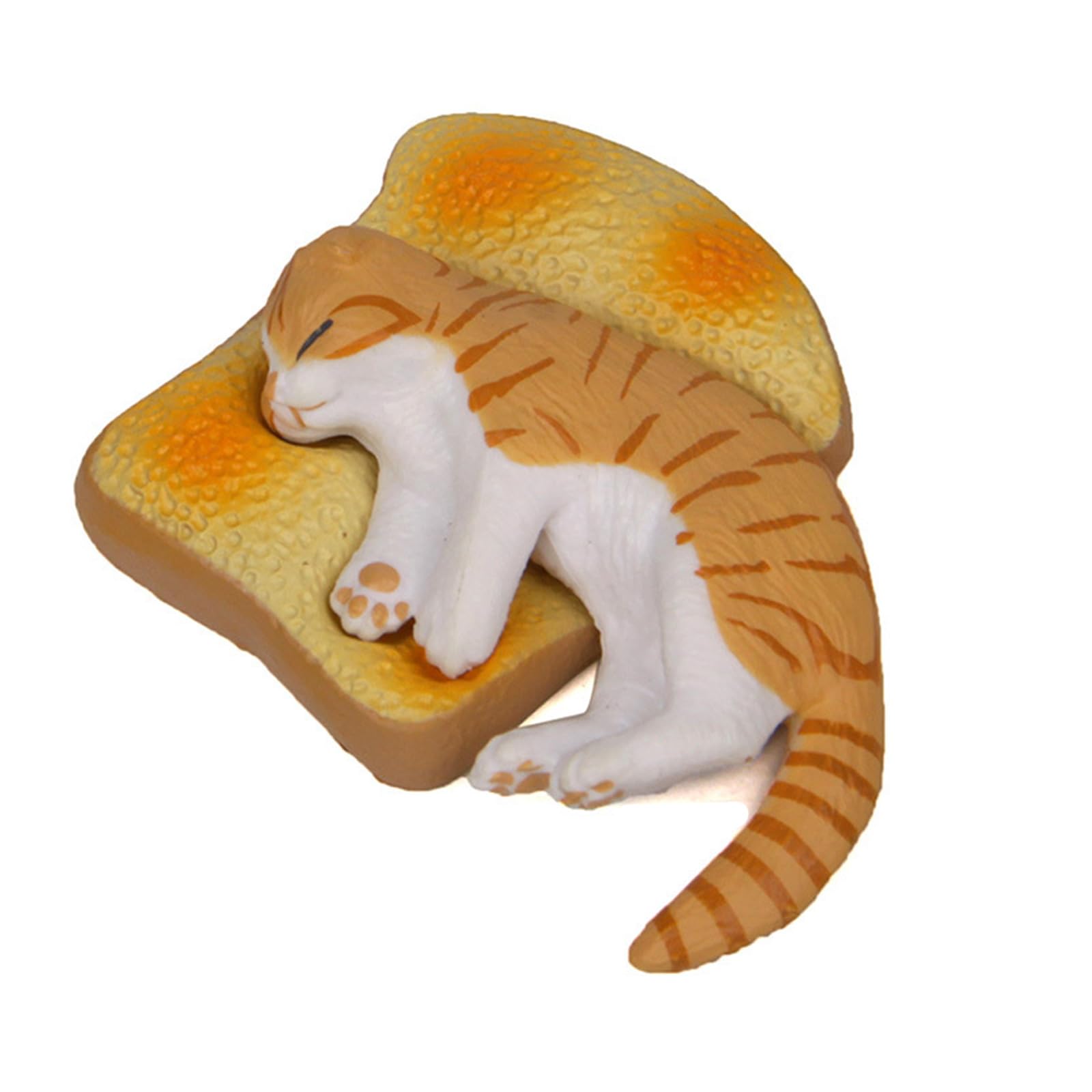 Osniyaw Yellow Toasts, Bread, Pillow And Cats, Miniature Figure, Creative Pvc Statue, Ornaments For Nursery Decorations, Photography Props, Funny Cat Statue