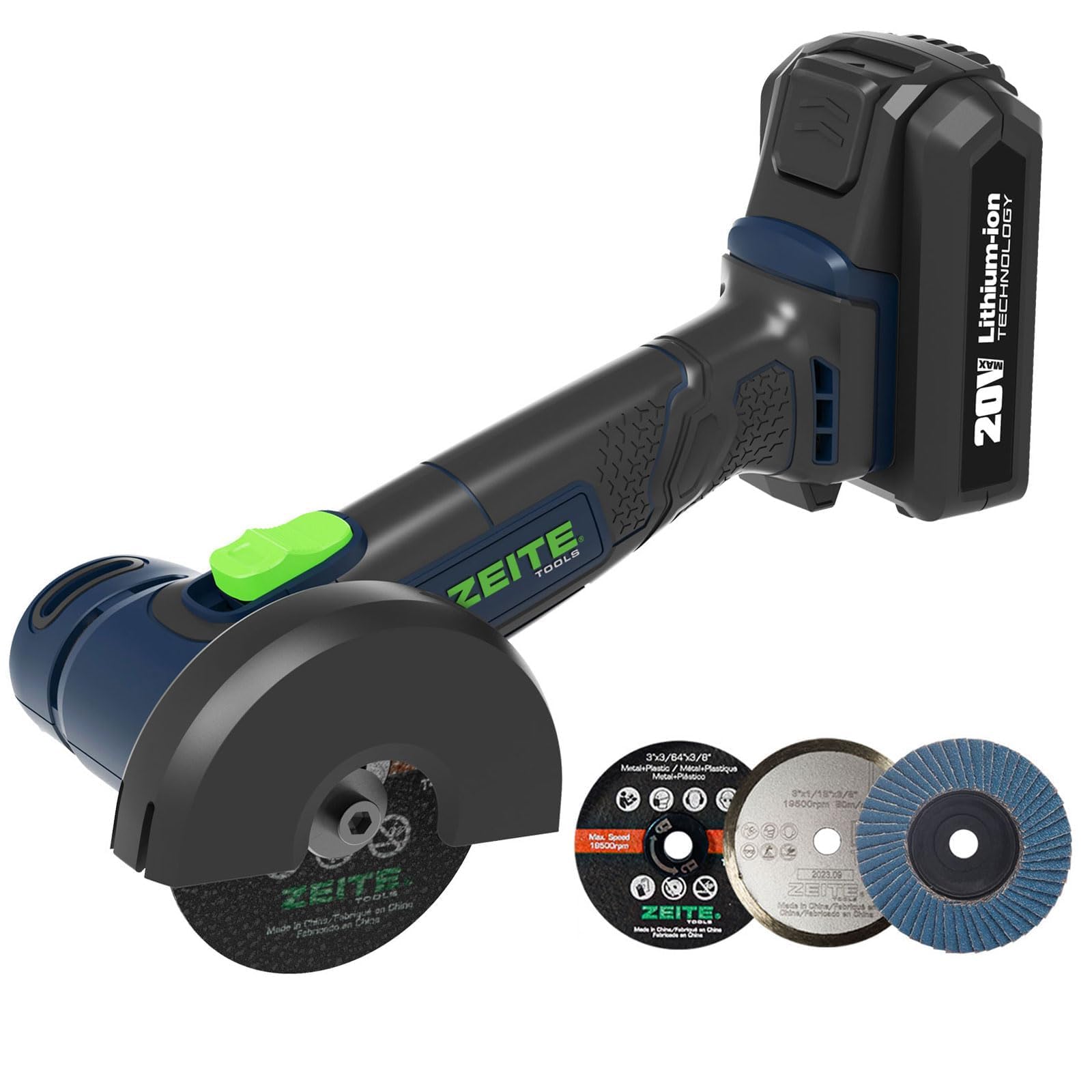 3" Cordless Cut Off Tool,20V Mini Multi-Cutter,Portable Metal Chop Saw,Max Cutting Depth 1/2",3 Cutting Discs & 1 Flap Disc,2.0Ah Battery and Fast Charger