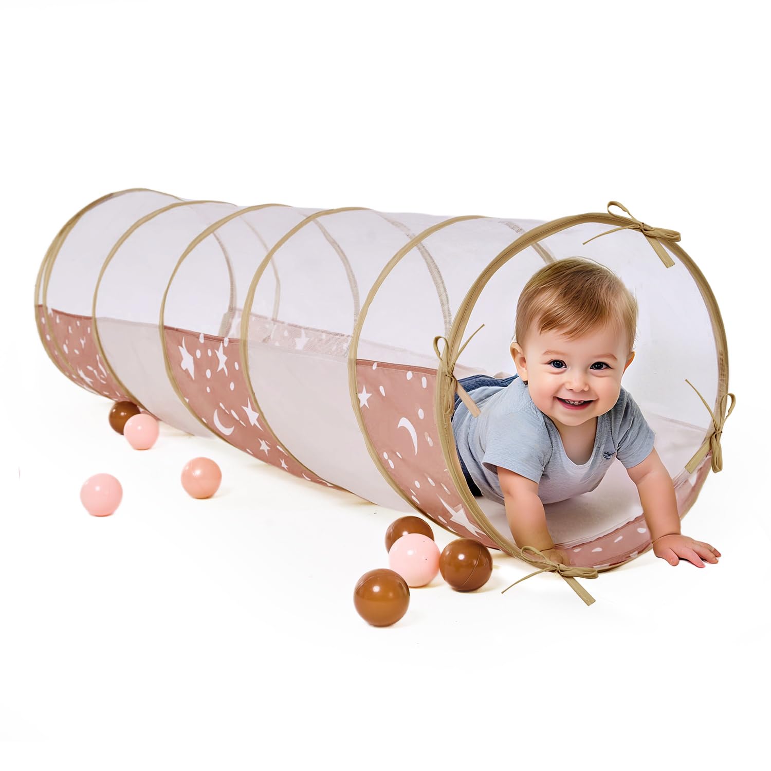Tienda de campaña de túnel de juego para niños pequeños, túnel de bebé de 70 x 18 pulgadas para gatear en interiores, túnel de juego para que los niños gateen para bebés o mascotas, juguetes de
