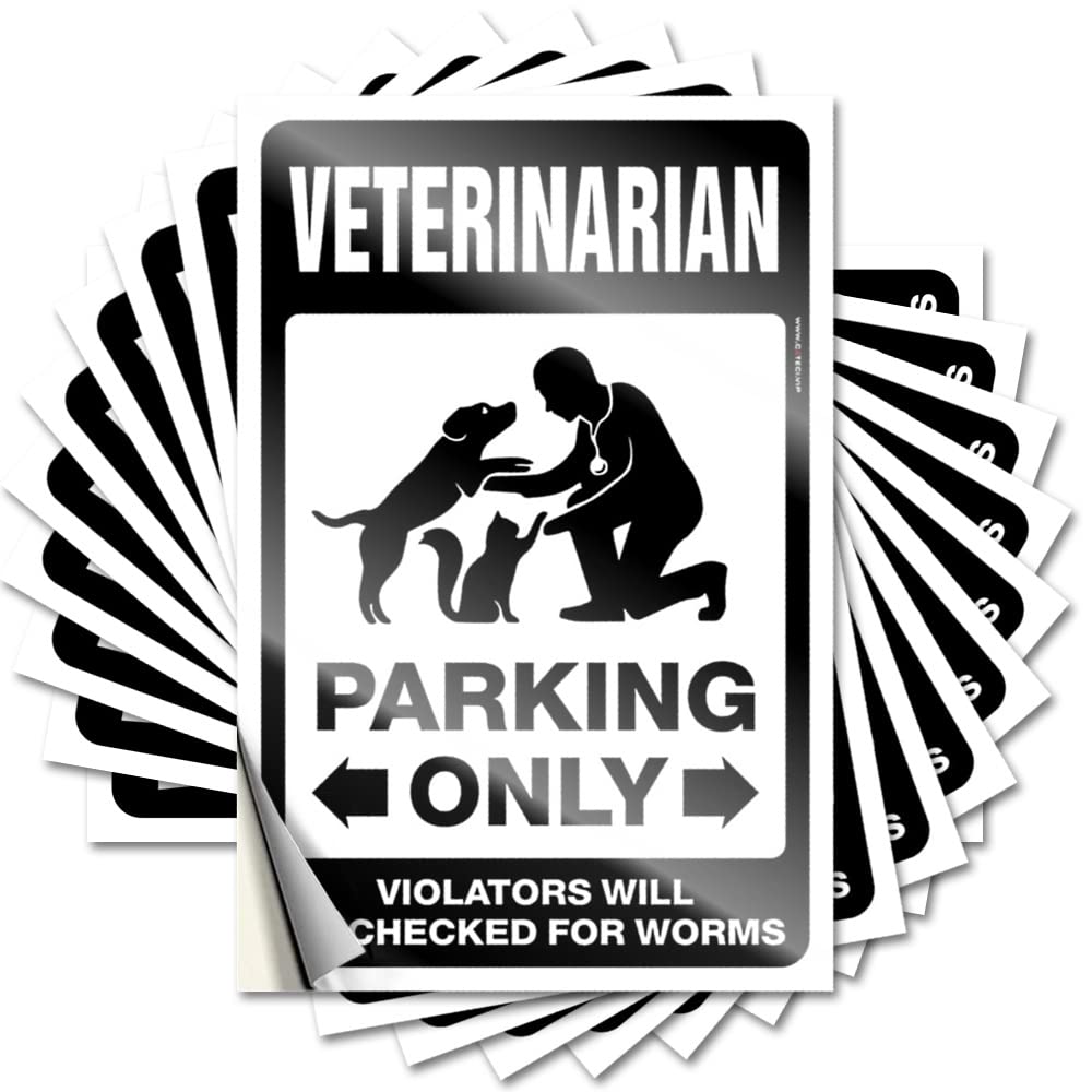 Fzfn Colour Retro Room Decor Hard Tattoo - Veterinarian Parking Only Winter Durable Sticker Easy Apply For Military Decor(12X18cm)