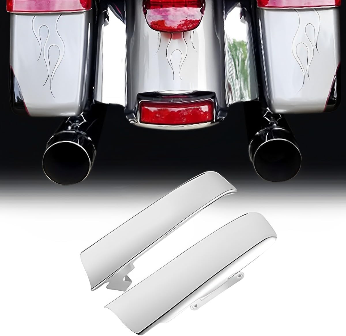 Rear Filler/Saddlebag Gap Filler Strips Fits for 2014-2023 Harley Touring, Road King, Road Glide, Electra Glide, Ultra Limited, Chrome Rear Filler/Saddlebag Gap Filler Strips Fits for 2014-2023 Harley Touring, Road King, Road Glide, Electra Glide, Ultra Limited, Chrome