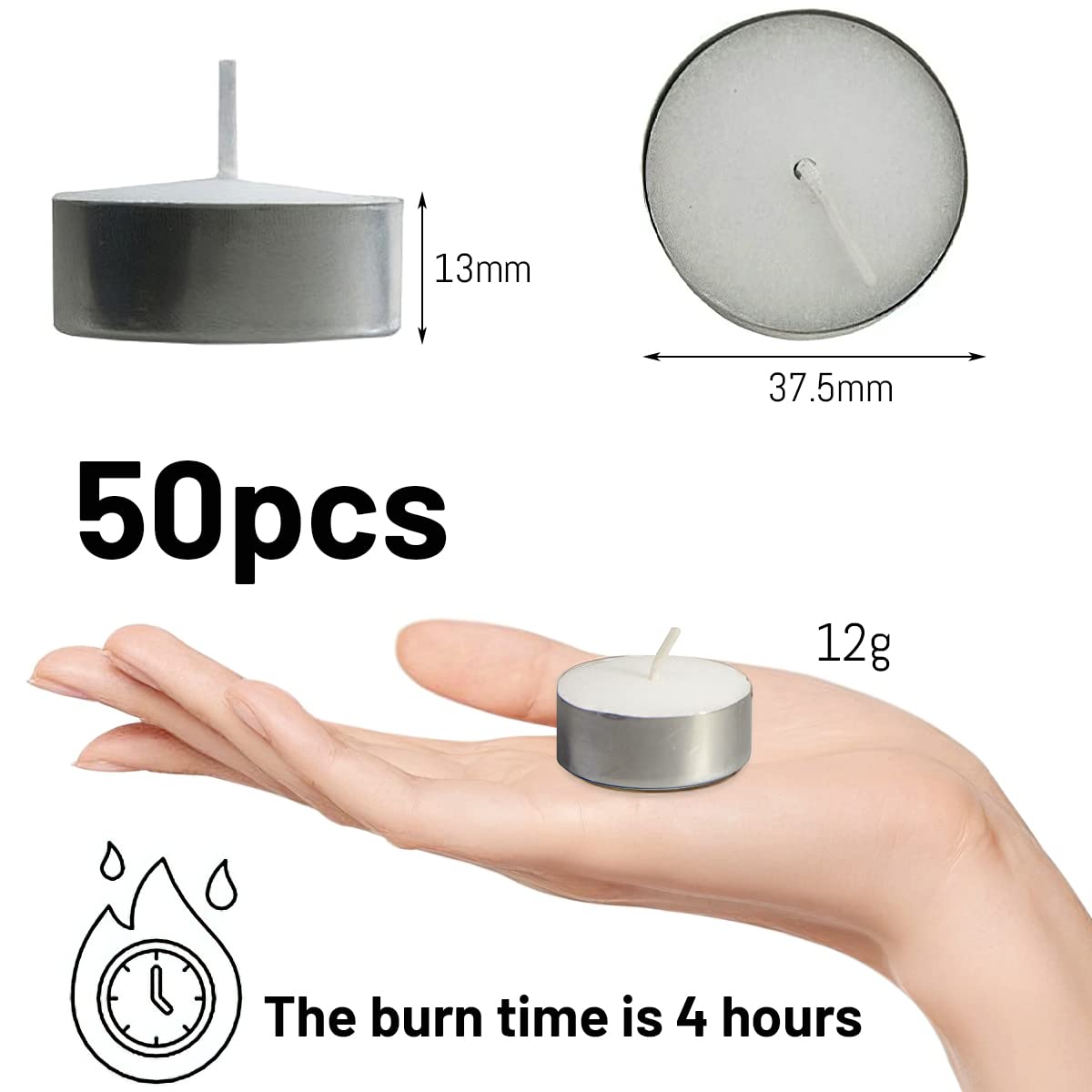 Lumini Colorlights Summer - Confezione Da 40, Bianco, 4 Ore Di Durata | Paraffina Con Involucro Colorato | Made In Germany - Foto 9