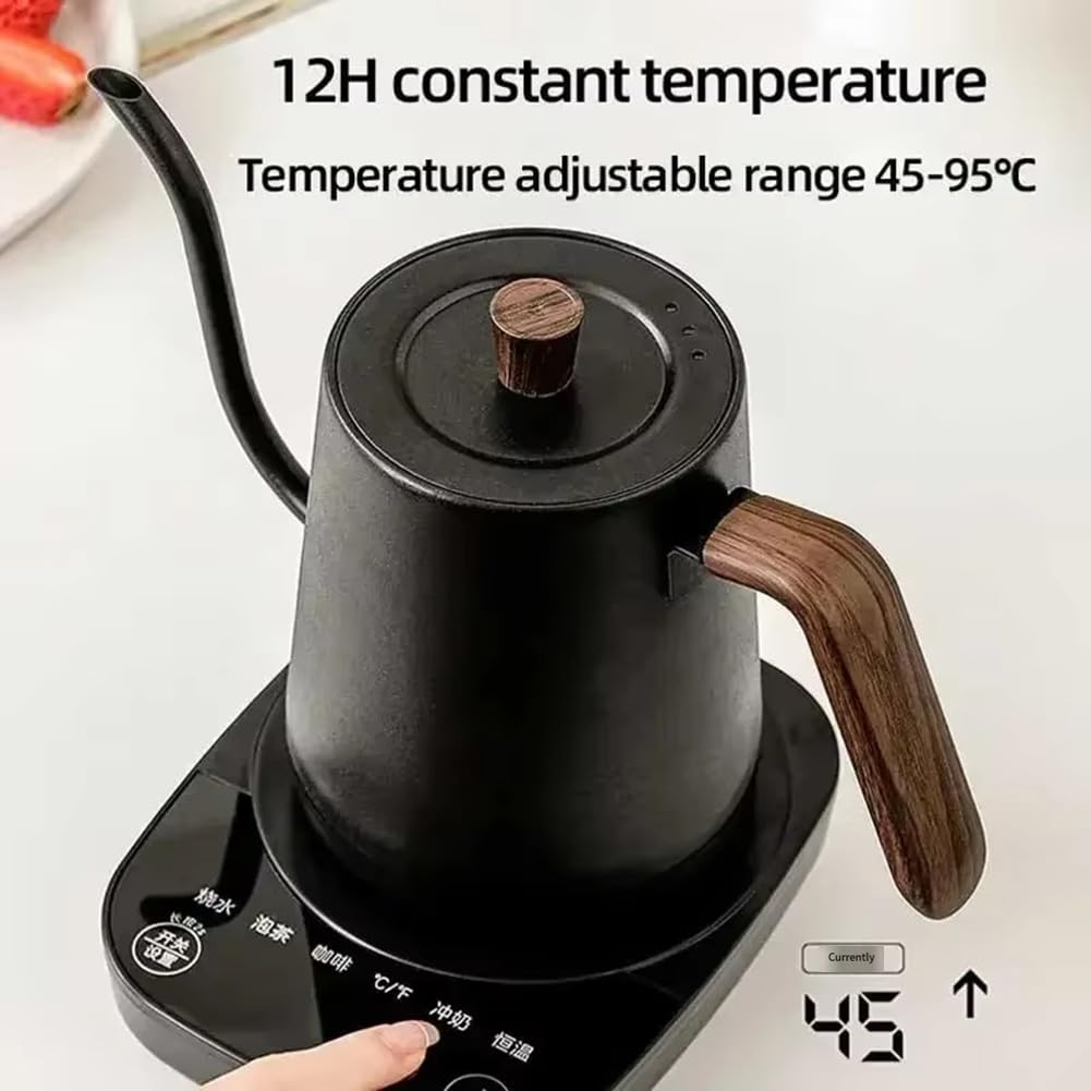 Bollitore Elettrico A Collo D'Oca, Caffettiera Intelligente, Bollitore Elettrico con Controllo della Temperatura, Bollitore Elettrico A Riscaldamento Rapido da 1000 W