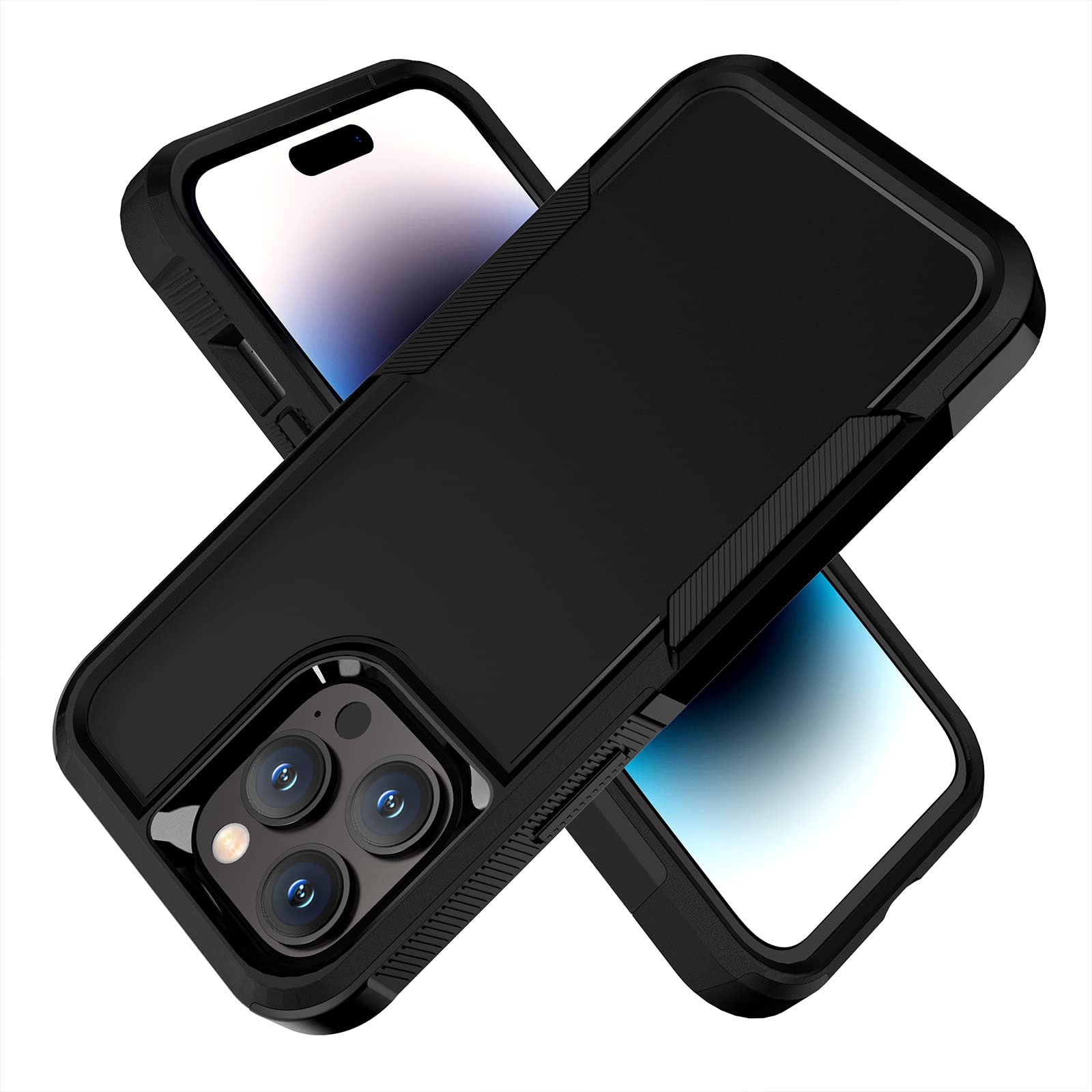 BOJEEL for iPhone 14 Pro Case, Dual Layer Full-Body Shockproof Case Cover Compatiable with iPhone 14 Pro 6.1 inch(Black)