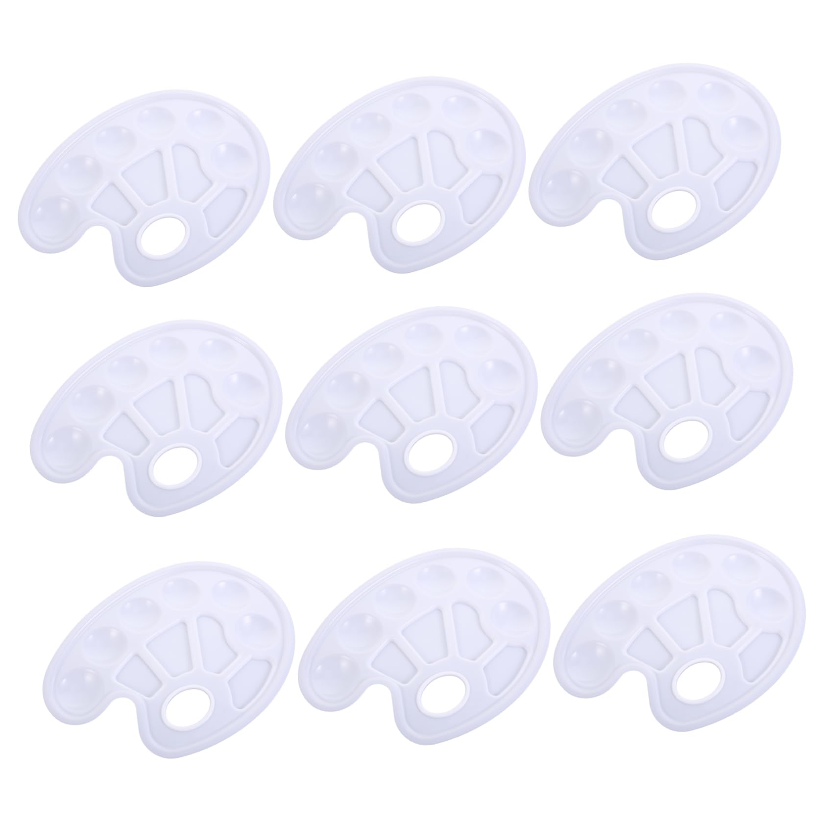 Tofficu 4 Ensembles Doublure De Bac À Peinture Palette Palettes De Bacs À Peinture Plateaux Boîte De Palette Vide Palette De Peinture À l'huile Plastique Blanche 10 Pièces * 4