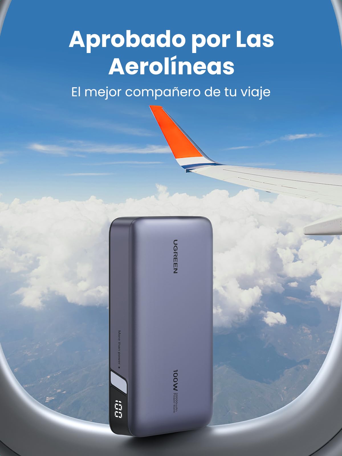 UGREEN Nexode 100W Power Bank 20000mAh Batería Externa USB C Carga Rápida | 3 Puertos 2C1A, ThermalGuard, Cargador Portátil PC, LED, Compatible con iPhone 17 16 15 Galaxy S26 S25 iPad MacBook Air Pro