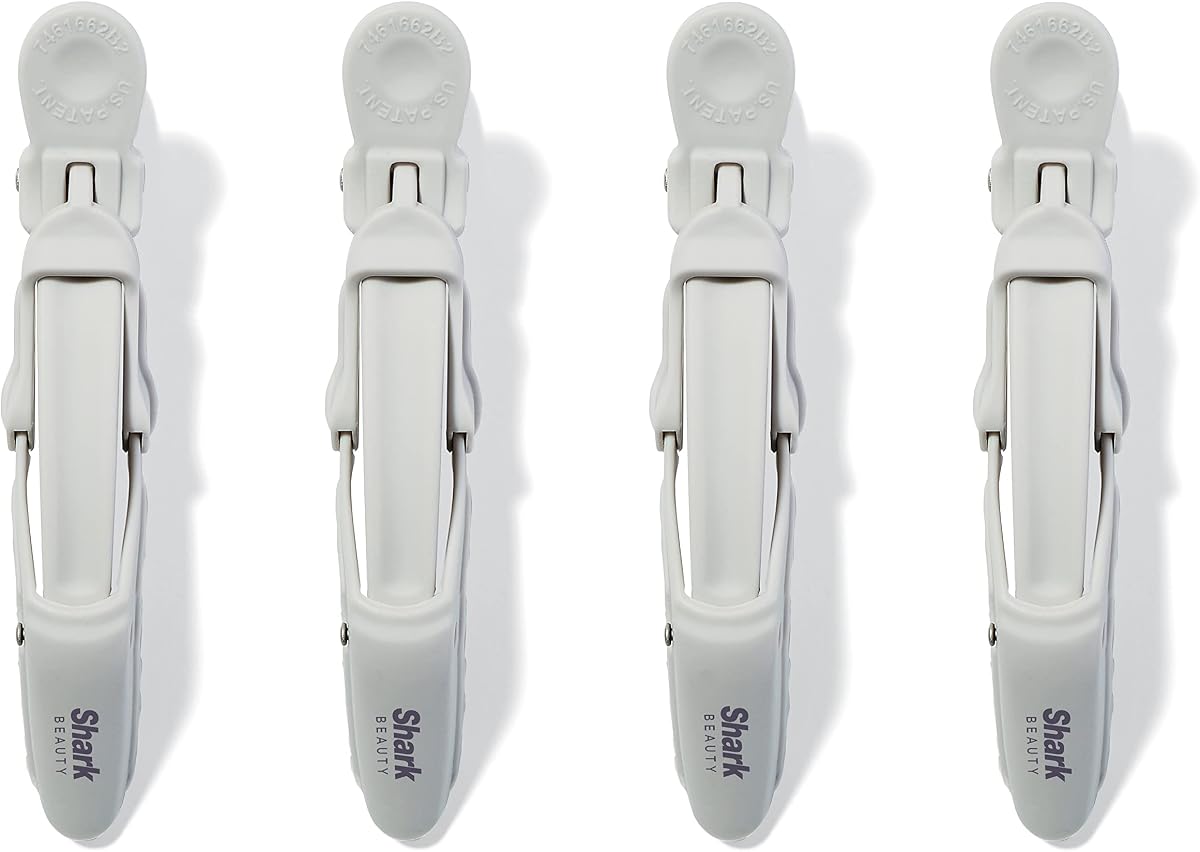 Shark HD100SAHCA Beauty Non-slip Alligator-style Accessory Clips, 4.72 Inch (Pack of 4), Stone | Non-Slip Grip Sections Hair While Styling, Durable & Easy to Use, Fits All Hair Types
