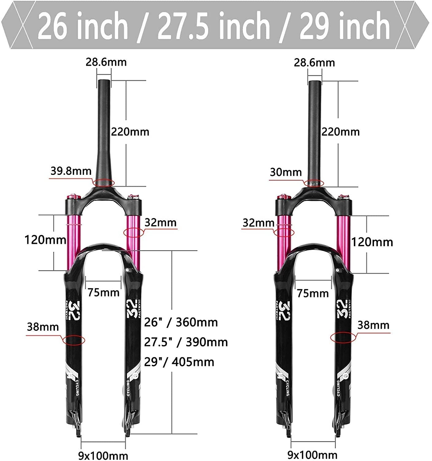 26/27.5インチ 超軽量1.6ＫＧ　マウンテンバイク　フロントフォーク Amazon.co.jp: 26/27.5/29インチエアサスペンションマウンテンバイク