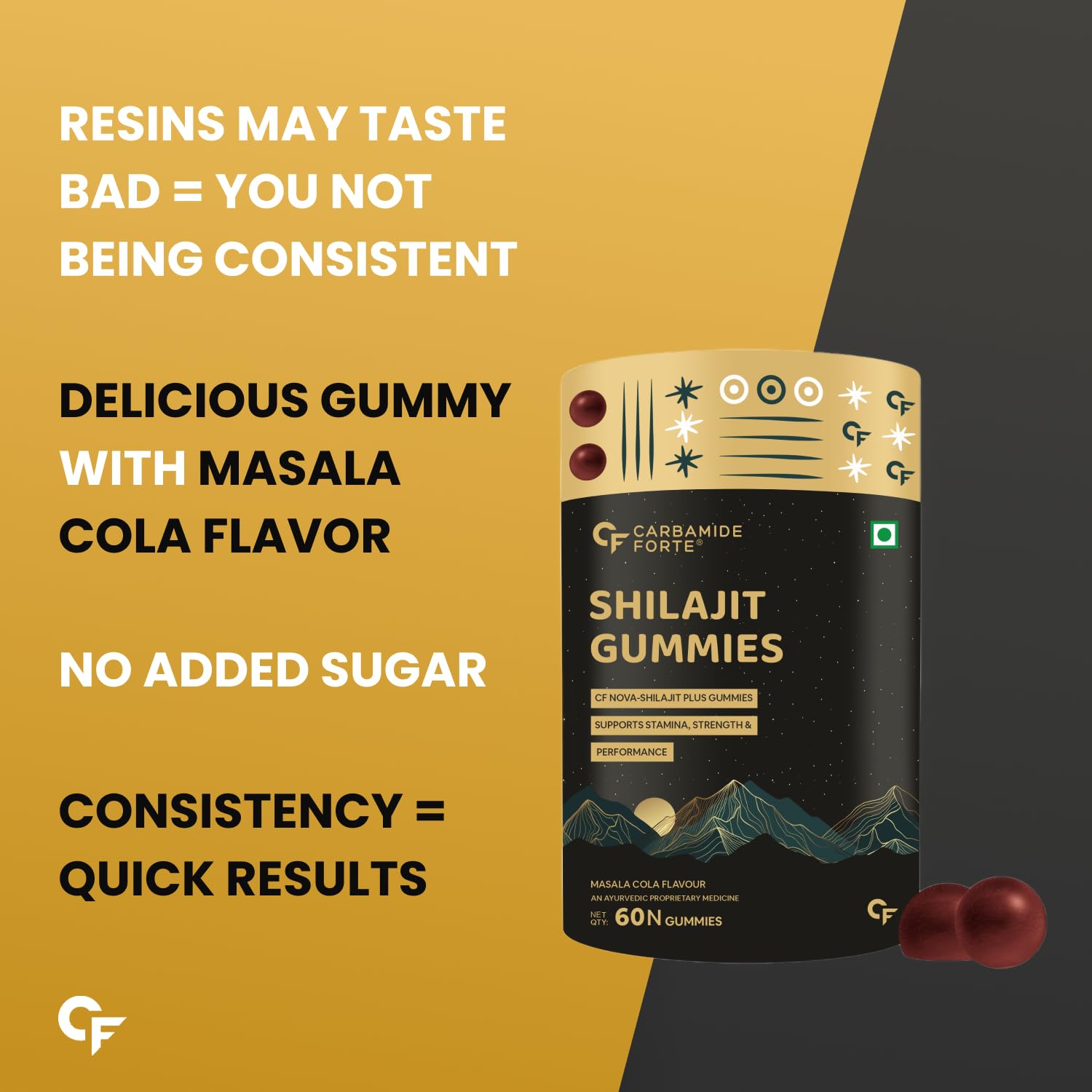 Carbamide Forte Himalayan Shilajeet/Shilajit Gummies | Improves Strength, Stamina And Immunity | Shilajit Original Gold Gummies For Men & | 60 Gummies Carbamide Forte Himalayan Shilajeet/Shilajit Gummies | Improves Strength, Stamina And Immunity | Shilajit Original Gold Gummies For Men & | 60 Gummies