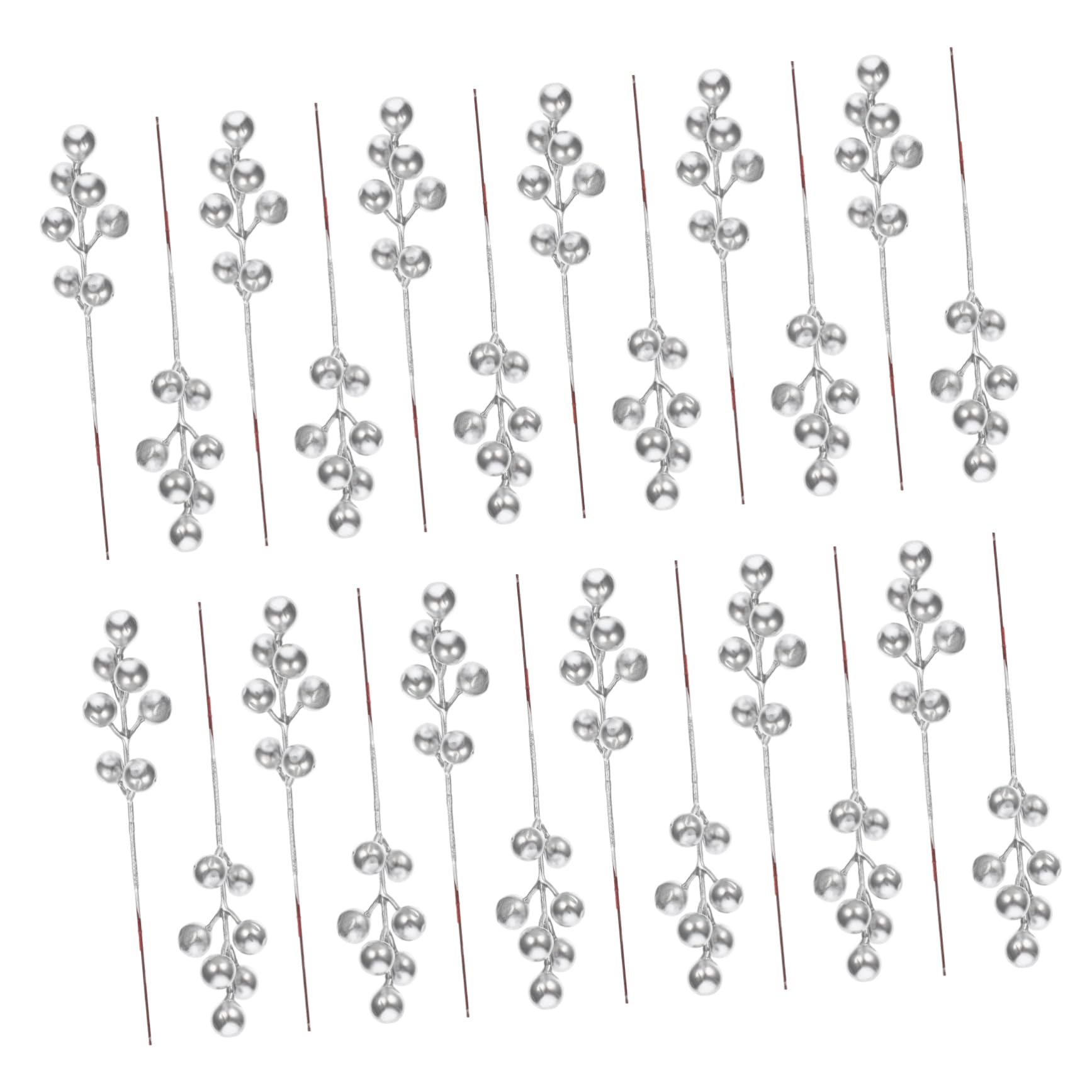 PRETYZOOM 4 Set Eleganti Bacche Di Natale Steli Di Bacche Artificiali Rami Di Bacche Finte Lavorazione Delicata Per Apparecchiare La Tavola 30 Pezzi * 4