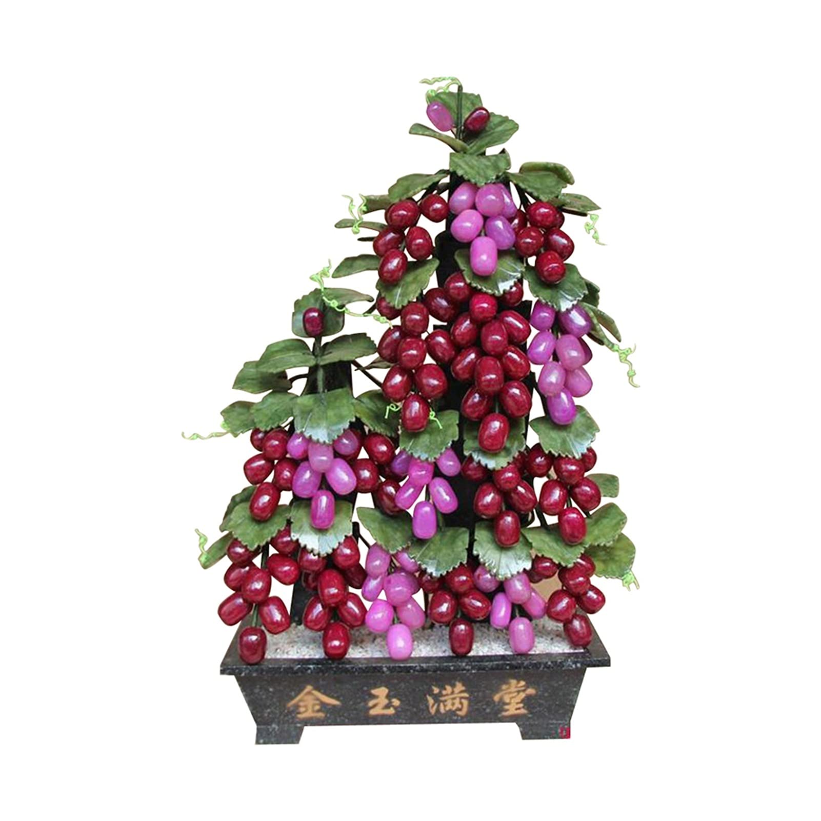 WDSOPK Artificial Bonsai Jade Bonsai Gem Decoration Grape Decoration Office Home Creative Bedroom Handicraft Decoration Chinese Style Bonsai Ornaments for Home Office
