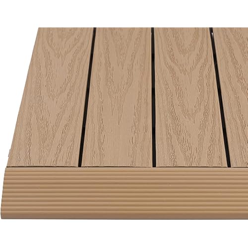 1/6 ft. x 1 ft. Quick Deck Composite Deck Tile Straight Fascia in Canadian Maple (4-Pieces/Box)