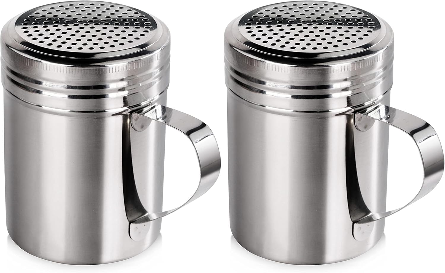 New Star Foodservice Stainless Steel Dredge Shaker, 10-Ounce, Set of 2