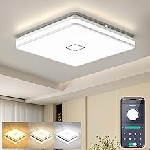 Airand 12.8 Inch Smart Ceiling Light, Dimmable LED Ceiling Light 3000K-5000K CCT with App Control, 24W 2050LM Square led Flush Mount Ceiling Lights for Living Room Bedroom