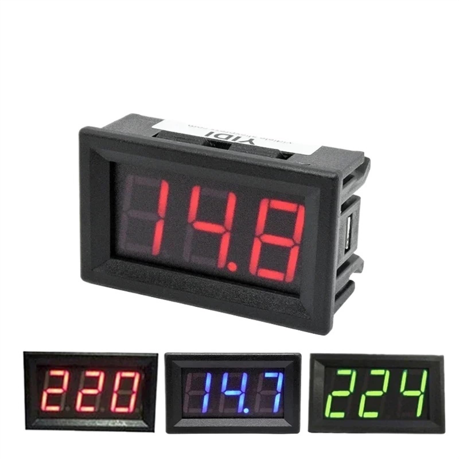 Voltímetro Digital LCD de 0,56 pulgadas, calibrador de lectura de 30-500VAC, 0-100VDC, 5-30V, pantalla LED roja, verde y azul, medidor de voltaje, Detector (Color : DC 0-100V, Size : Red LED)