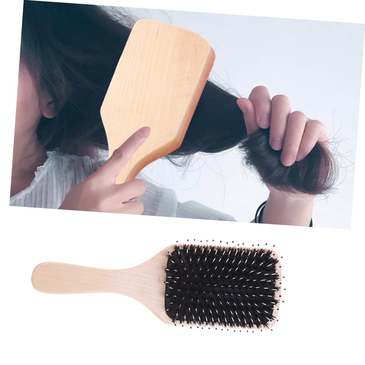 FRCOLOR 3stücke Naturborsten Haarbürste Für Dickes Langes Feines Lockiges Und Gewelltes Haar Holz-hairstyling-bürste Für Frauen Und Männer Entwirrend Und Statikfrei