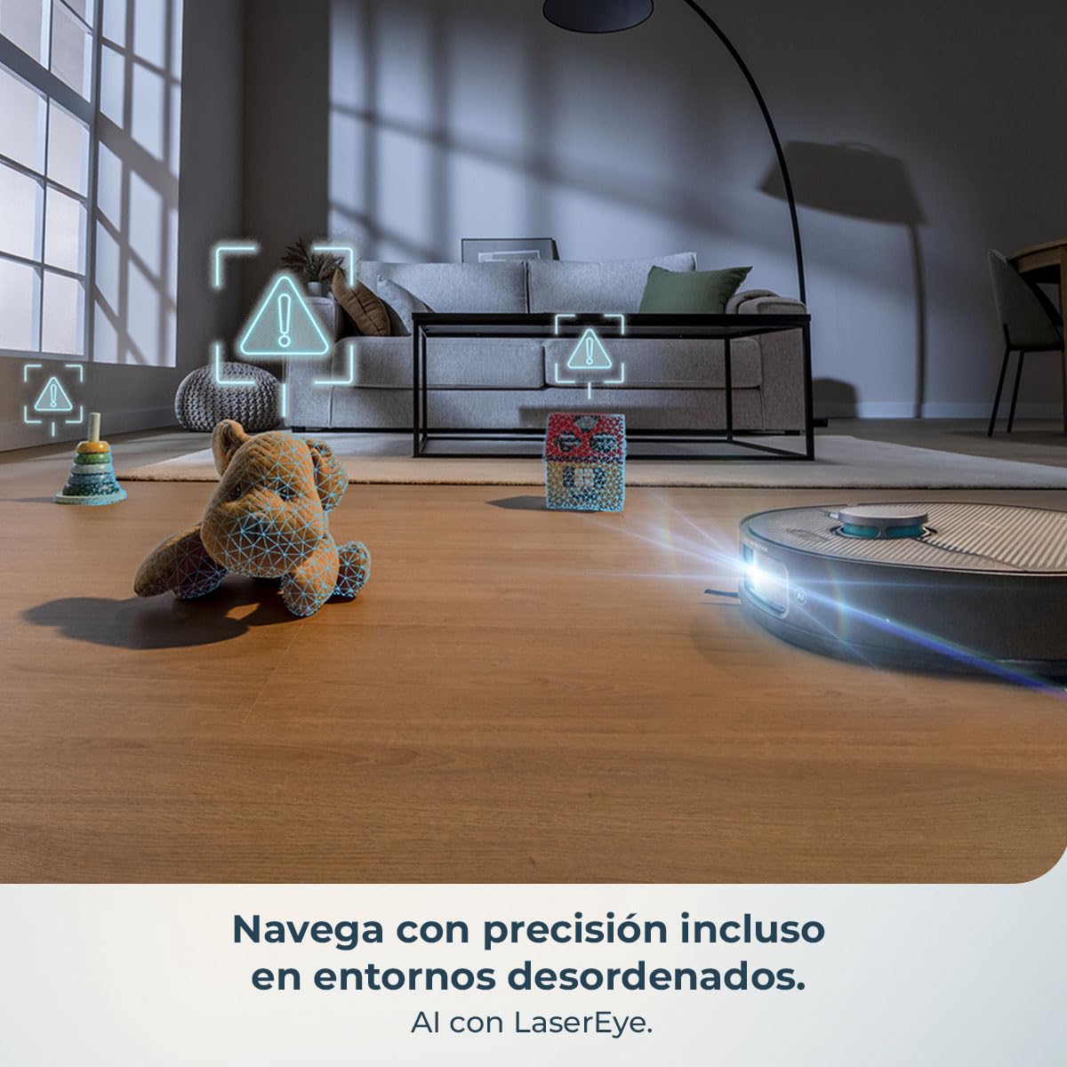 Cecotec Robot Aspirador y Friegasuelos con IA y Base Autovaciado Conga X70. Motor de Succión 15000Pa, Base 4 en 1, Tecnología Láser, Mopas Giratorias, Cepillo Lateral, App y Bluetooth — view 3