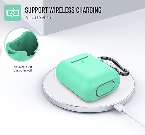 Miniatura 3 de Coffea - Funda protectora de silicona con llavero para audífonos AirPods 2 de Apple