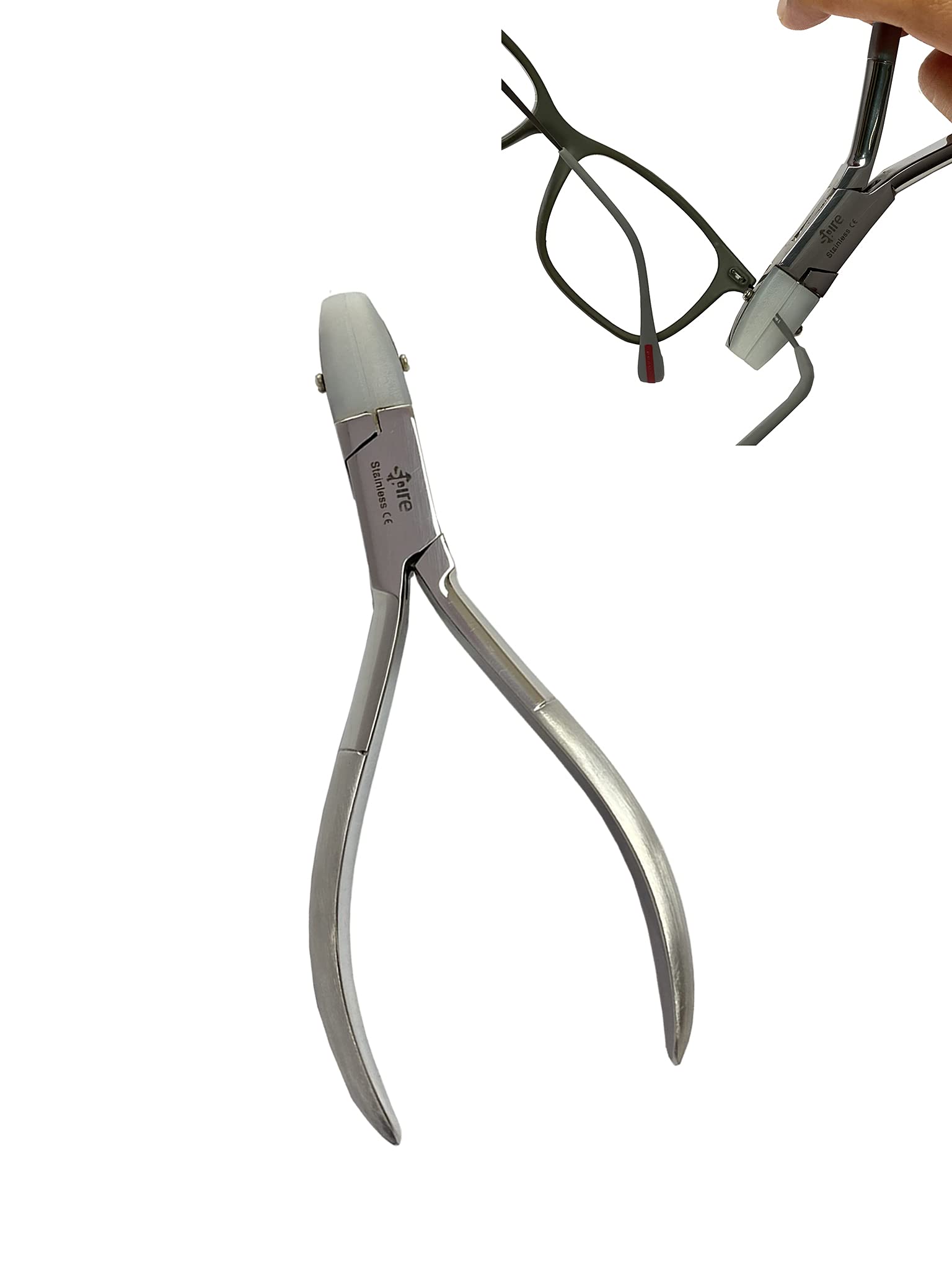 Flat Nose Nylon Jaw Optical Hand Tool Eye Glasses Repair (Double Nylon Jaws Pliers) Tools Adjusting Eyeglass Arms Frame Pliers Eyeglasses Repairing Plier (Parallel plier) Since 1969