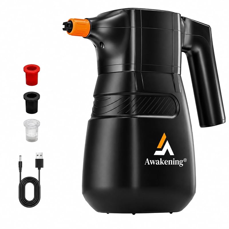 Pulverizador Elétrico de Espuma AWAKENING 52 psi, Reservatório de 2 L, Recarregável via USB, Preto