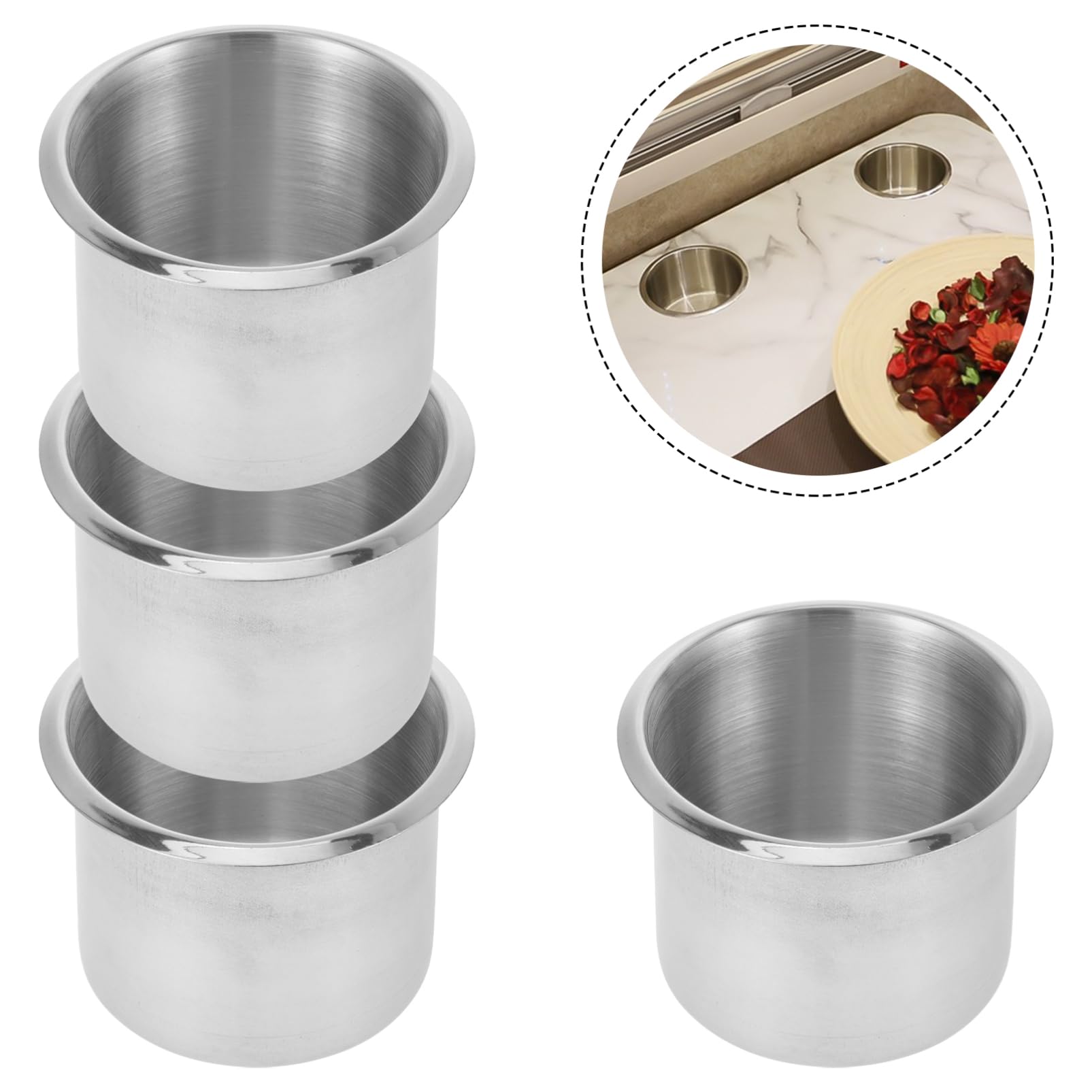 4 Stück Boot Getränkehalter Einbau Cup Holder für Tisch Rv Yacht Robuste und Langlebige Halterung für Getränke Installieren Entfernen Wiederverwendbar