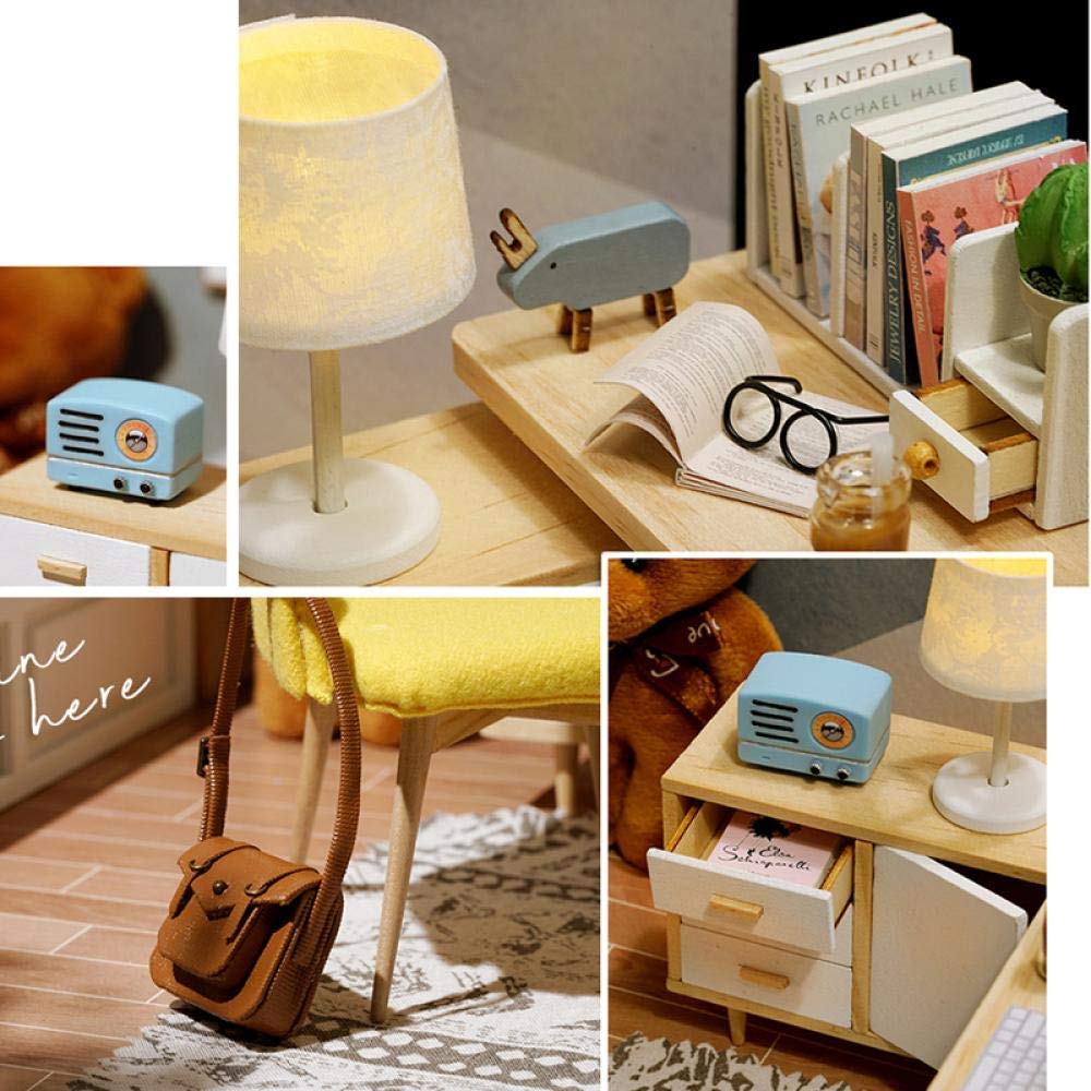 Miniature Kit - Sunshine Study Room Set, Miniature Accessories | Small House Model With Furniture, Perfect For Birthday, Supplies Idea
